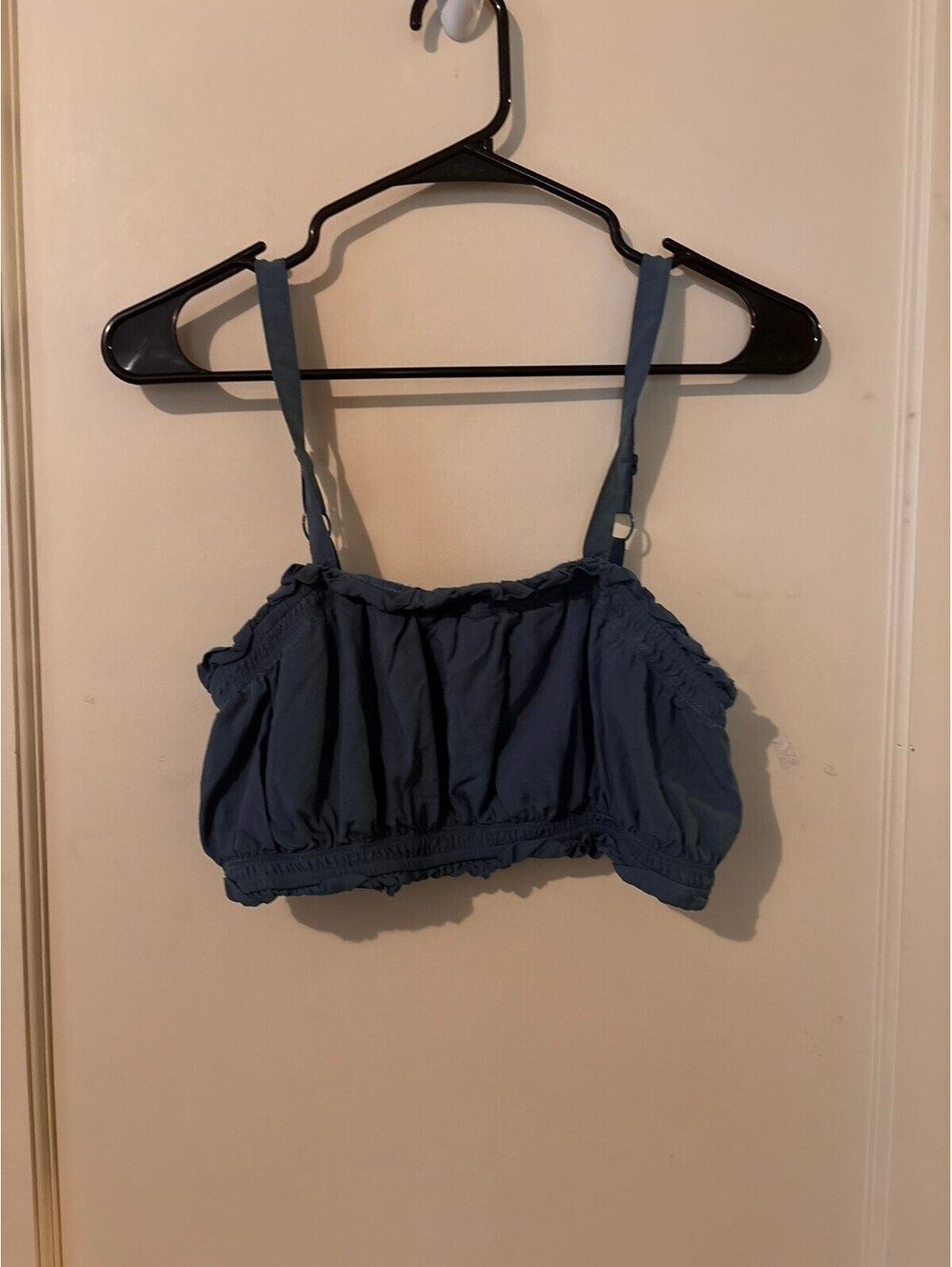 Merokeety Blue Crop Top with Adjustable Straps
